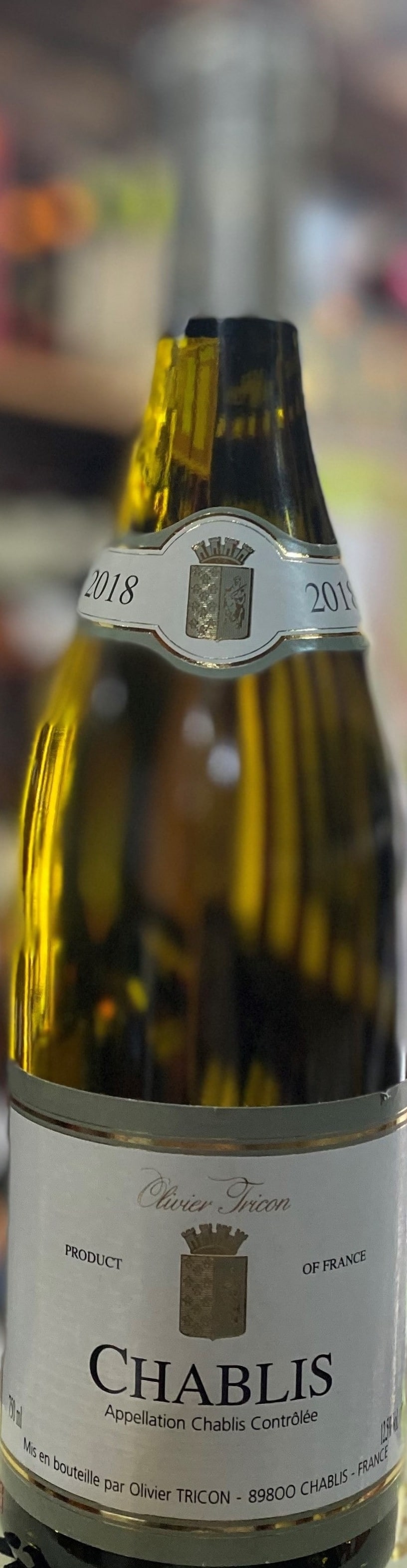 奧利費夏布利白葡萄酒 2018<br>Olivier Tricon Chablis 2018